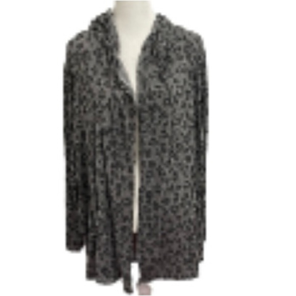 GUC Lucky Brand Gray Patterned Women's Open Cardigan Plus Size: Size 1X